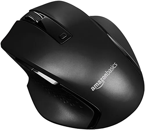 AmazonBasics - Mouse wireless ergonomico compatto con scrolling rapido - Nero