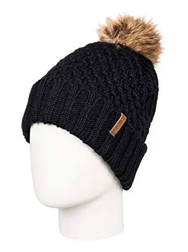 Roxy Blizzard Berretto con Pompon, Donna, True Black, Taglia Unica