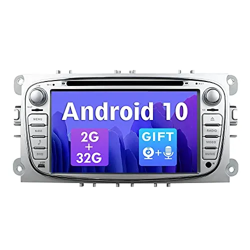 SXAUTO Autoradio Android 10 Compatibile Ford Focus Mondeo S-Max Galaxy C-Max - Gratuita Camera Canbus MIC - [2G/32G] - 2 Din - Supporto 4G WiFi DAB Bluetooth5.0 Volante CarPlay Android Auto Mirrorlink