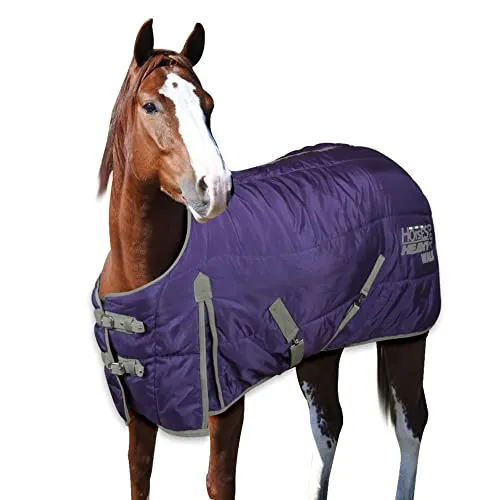 Horses, Coperta Invernale Horses “Heavy Walk” per Cavallo, Imbottita, Morbida e Comoda, ideale per Box, Resistente, Bordi in Nylon (155 cm, 200gr)