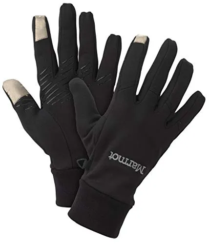 Marmot Connect Glove, Guanti in Pile Elasticizzato con Dita Compatibili con Il Touch Screen Uomo, Nero, M