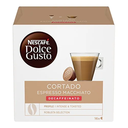 Nescafé Dolce Gusto Cortado Espresso Macchiato Decaffeinato, 3 Confezioni da 16 Capsule (48 Capsule)