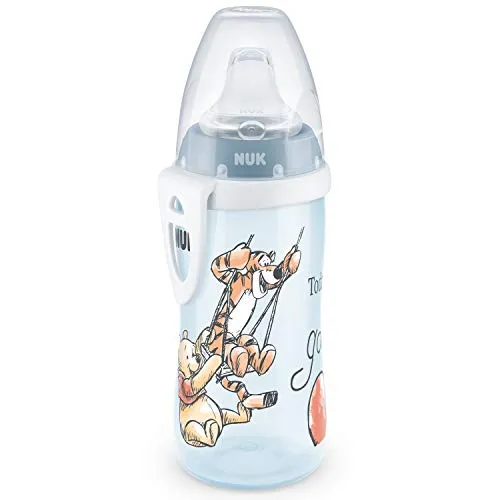 NUK Active Cup tazza per bambini | 12+ mesi | Beccuccio morbido a prova di perdite | Clip e cappuccio protettivo | Senza BPA | 300 ml | Disney Winnie the Pooh | Blu