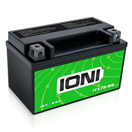 IONI 744294 ITX7A-BS 12V 6Ah Batteria AGM Compatibile con MG7A-BS-C / YTX7A-BS Motorcycle Battery