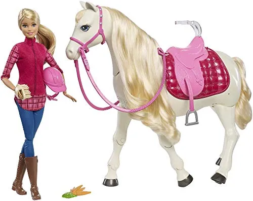 Barbie- Cavallo dei Sogni, Cammina, Risponde alle Azioni e al Tocco, FRV36