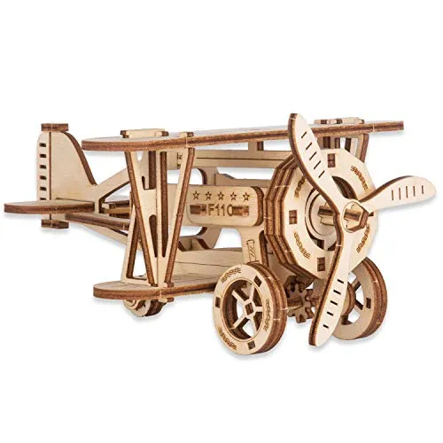 CANOPUS Puzzle 3D Legno, 3D Puzzle in Legno Flank Aerei (Flank Aircraft), Kit di Costruzione in Legno 3D, Puzzle di rompicapi, Giocattoli educativi 3D in Legno per Bambini e Adulti