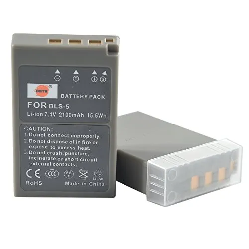 DSTE® 2x BLS-5 Ricaricabile Li-ion Batteria per Olympus OM-D E-M10 PEN E-PL2 E-PL5 E-PL6 E-PM2 Stylus 1 Macchina Fotografica come PS-BLS5