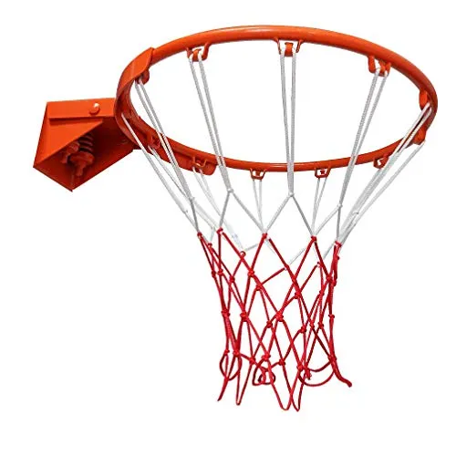 Aoneky Canestro da Basket da Muro Φ45 cm, con Rete in Nylon e 2 Molle a Compressione, Anello in Acciaio Massiccio da 18mm, Tabellone per Allenamento di Basket Interno e Esterno