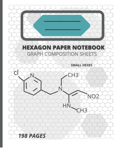 HEXAGON PAPER NOTEBOOK SMALL HEX; 8.5'' X 11'' 198 PAGES: Small Hex Grid Paper Notebook Sheets , Chemistry Note Book