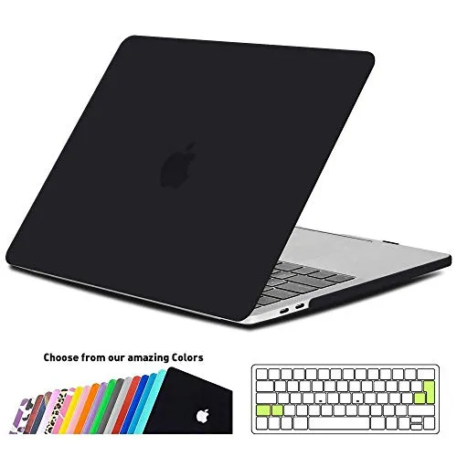 iNeseon Custodia MacBook PRO 13 Pollici 2019/2018/2017/2016,Cover Duro Case e Tastiera Copertina per MacBook PRO 13 con/Senza Touch Bar Modello A2159 A1989 A1706 A1708, Nero