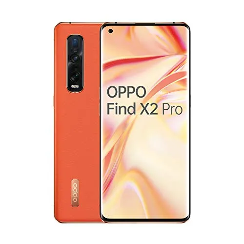Oppo Find X2 Pro Smartphone 12 GB + 512 GB, Ultra Vision Screen 120 Hz, Display a 10 Bit con 120 Hz, Vegan Leather, Arancione