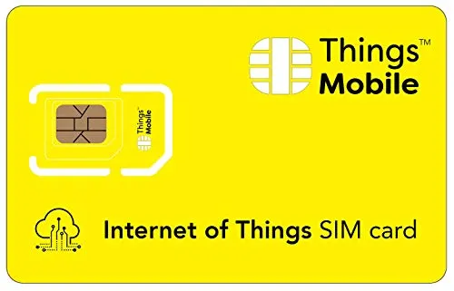 INTERNET OF THINGS SIM Card Things Mobile con copertura globale e rete multi-operatore GSM/2G/3G/4G LTE, senza costi fissi, senza scadenza e tariffe competitive, con 10 € di credito incluso