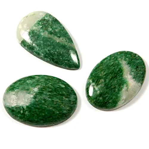 Gems&JewelsHub LBD10 - Gemme Naturali di Giada Verde, 3 Pezzi, Lotto di cabochon 85,2 ct