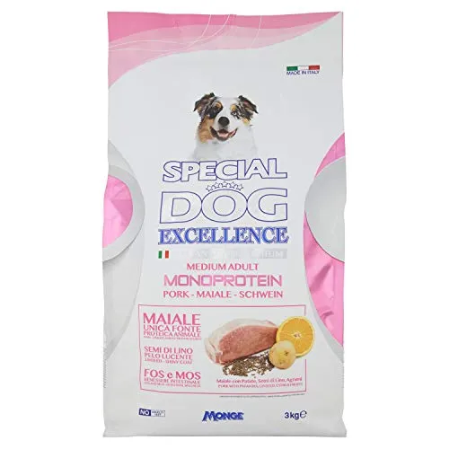 Specila Dog Excellence medium adult monoproteico al maiale e patate con semi di lino e arancia 3 kg