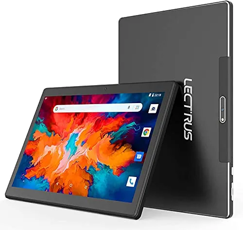Tablet 10 Pollici, LECTRUS Android 10 Tab, (6000mAh Batteria, 800 * 1280 IPS, Quad-Core 1.6 GHz), 2GB RAM + 32GB ROM, 128GB Espandibili, Fotocamera 2MP+5MP, WIFI, Bluetooth