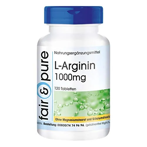 L-Arginina 1000mg - Arginina pura e vegana - 120 Compresse