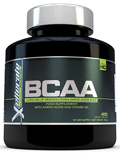 BCAA 2:1:1 1000mg | 425 Compresse Vegane | Scorta di 141 Giorni | Dose Giornaliera 3000mg | Amminoacidi a Catena Ramificata 2:1:1 | Con L-leucina, L-isoleucina, L-valina e Vitamina B6