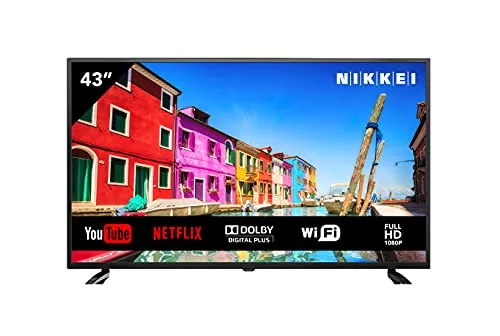 NIKKEI NF4321SMART da 109 cm / 43 Pollici - Smart TV, LED, Full HD, Netflix, YouTube, 3x HDMI, 1x USB, Guida Elettronica ai Programmi, Televisore