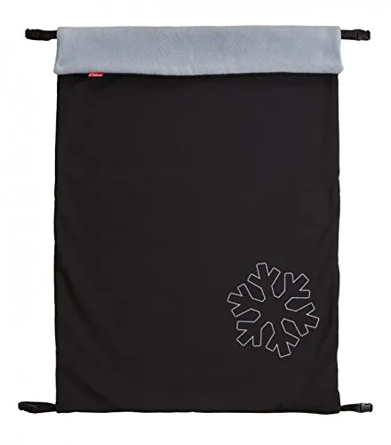 ByBoom® Copertina termoattiva in softshell per la carrozzina; copertina funzionale/universale/da outdoor per bebè, Colore:Nero/Grigio