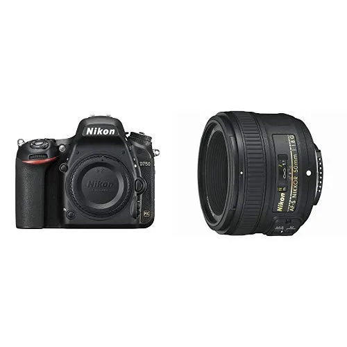 Nikon D750 Body Fotocamera Reflex Digitale, 24,3 Megapixel, Lexar SD 16 GB [Nital card: 4 anni di garanzia] & Obiettivo Nikkor AF S 50 mm f/1.8G, Nero [Nital Card: 4 Anni di Garanzia]