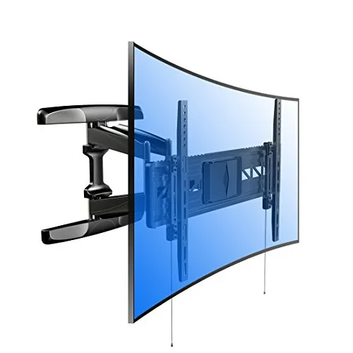 Fleximounts R2 Supporto da parete inclinabile e girevole per TV UHD HD di pannello piatto e curvo con braccio articolato, adatto per curvo TV LED, LCD, Plasma, OLED di 32-70 pollici, Samsung, LG, etc.