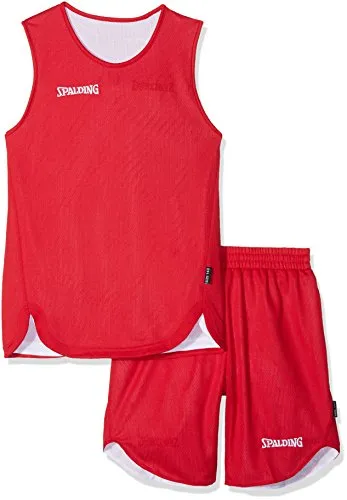 Spalding - Completo Maglia e Pantaloncini da Basket Ragazzo, Ragazzo, 300401001, Rouge/Blanc, FR : XL (Taille Fabricant : 14 Ans)