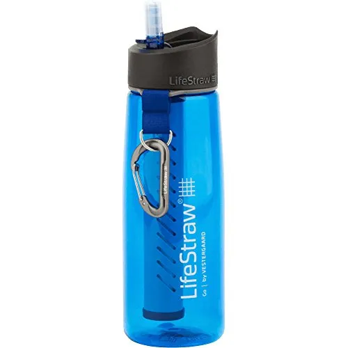 Lifestraw GB – Borraccia con Cannuccia filtrante, Blu, Taglia Unica