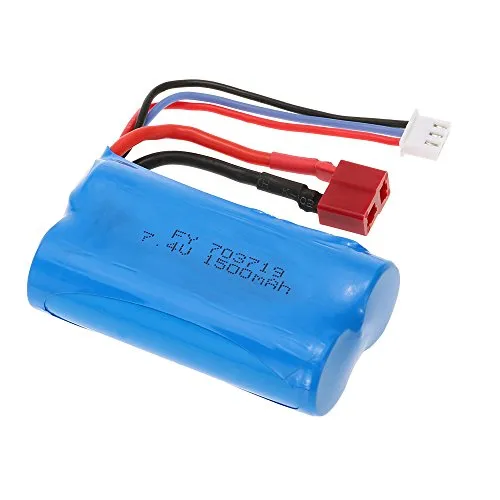 Goolsky 7.4V 1500mAh Batteria con T Plug per Feiyue FY-03 WLtoys 12428 RC Auto