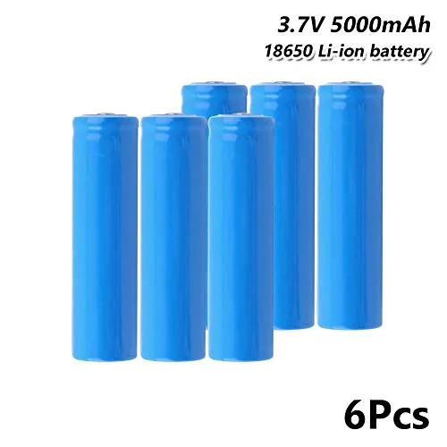 N Batterie Ricaricabili Li Po Batterie Ai Polimeri di Litio Li Torcia Torcia Batteria Ricambio 18650 5000mah 3.7 v Batteria agli Ioni di Litio 6Pcs