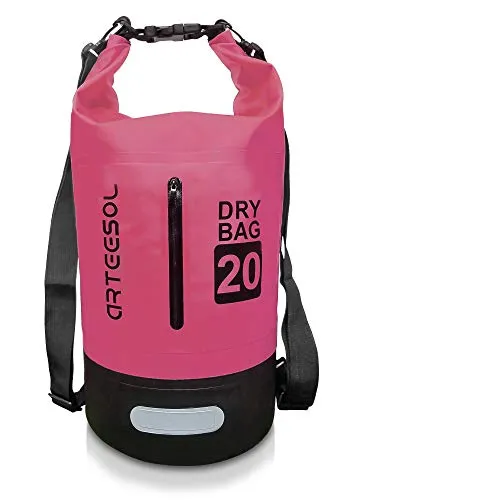 BKSTONE Borsa Impermeabile, 100% Impermeabile Dry Bag con Tracolla Regolabile, per attività all'Aperto e Sport d'Acqua Nave, Trekking, Kayak,Canoa,Pesca, Rafting,Nuoto,Sci -10L / 20L (Rose Red, 10L)