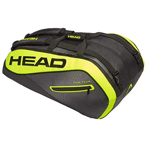 HEAD Tour Team Extreme 12R Monstercombi, Borsa per Racchetta Unisex-Bambini, Black/Neon Yellow