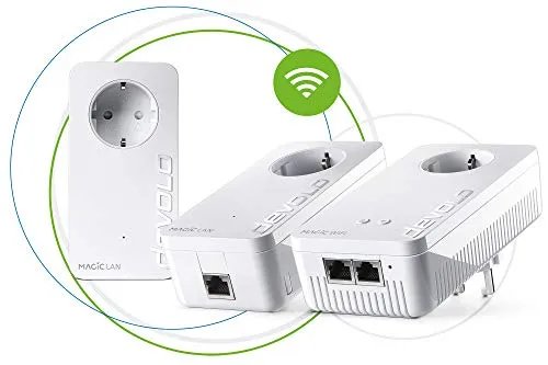 devolo Magic 1 - Kit da gioco WiFi, adattatore Powerline WLAN, fino a 1.200 Mbit/s, rete Wi-Fi, presa Wi-Fi, ideale per cloud gaming, 2 porte LAN, bianco