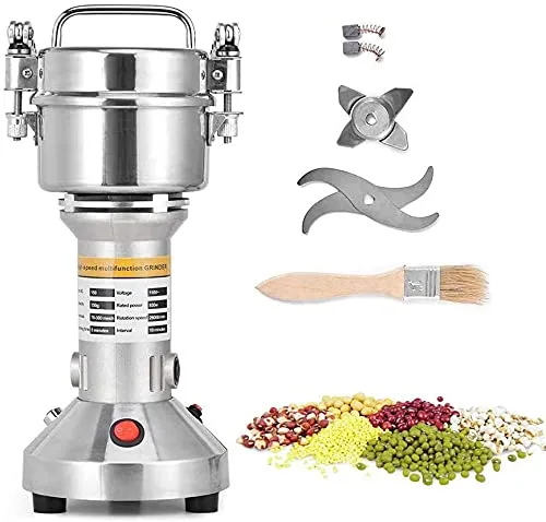 Kacsoo Mulino Elettrico per Cereali, 500G Macina Cereali Portatile, 3 Lame Timing Rettificatrice Pulverizer Machine Robot da Cucina per il caffè dell'erba della spezia