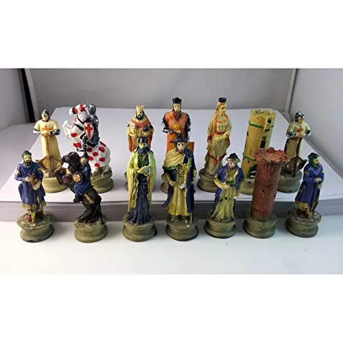 HARLEY BLAKE Set di Scacchi in Resina 36 * 36 * 6 cm Gioco per Bambini Crociate Bambole Muffa Classi Set di Scacchi Cartoon Set di Scacchi Regalo per Bambini