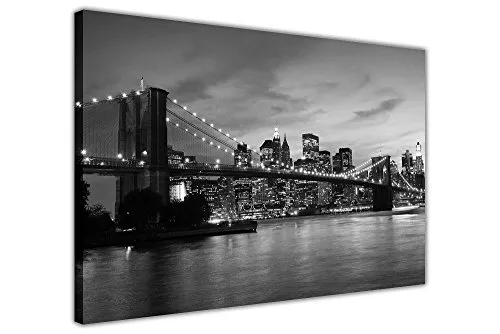 Bianco e Nero Stampa su Tela, Stampe New York City Bridge Immagini Decorazione della Stanza attrazioni Poster Stampa Immagine