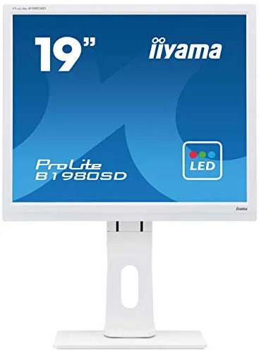 iiyama ProLite B1980SD-W1 48 cm, 19 Pollici, LED-Monitor SXGA, VGA, DVI, Regolabile in Altezza, Pivot, Bianco