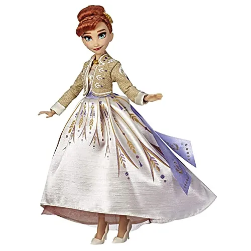 Hasbro Frozen Fashion Doll Arendelle Anna con Abito Bianco Scintillante da Viaggio Ispirato al Film Disney Frozen 2, Giocattolo per Bambini dai 3 Anni in Su, Multicolore, E6845ES0, Esclusivo Amazon