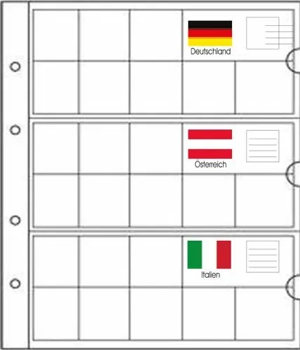 10 Small Prophila Kobra Coin Sheets for Euro Coins with Flags Cards