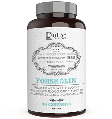 FORSKOLINA Pura Dulàc 90 Compresse Made in Italy - Integratore Snellente Naturale (abbinato a dieta e regolare attività fisica), Favorisce l'Equilibrio del Peso Corporeo