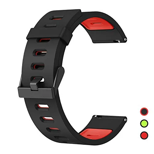 Supore Compatibile con 22mm Cinturino Huawei Watch GT/GT 2 46mm Braccialetto Silicone Cinturini Fascia da Polso per Galaxy Watch 46mm/Gear S3/Moto 360 2nd Gen 46mm/Ticwatch PRO (Nero/Rosso)