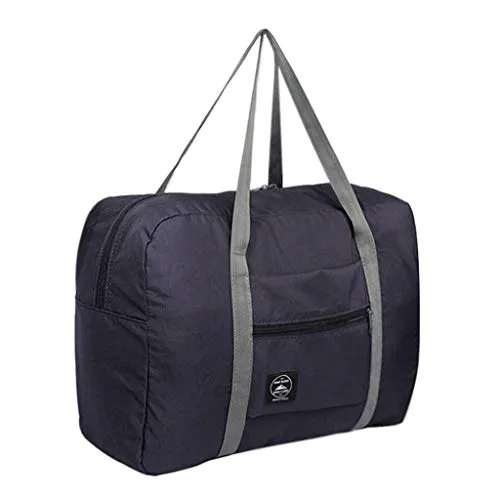 Grande capacità 40x32x16 unisex moda tela borsa da viaggio borsa da viaggio (pieghevole) (Blu chiaro)