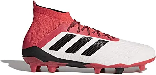 adidas Predator 18.1 FG Soccer Cleat, 8.5 D(M) US, Footwear White/Core Black/Real Coral Men's