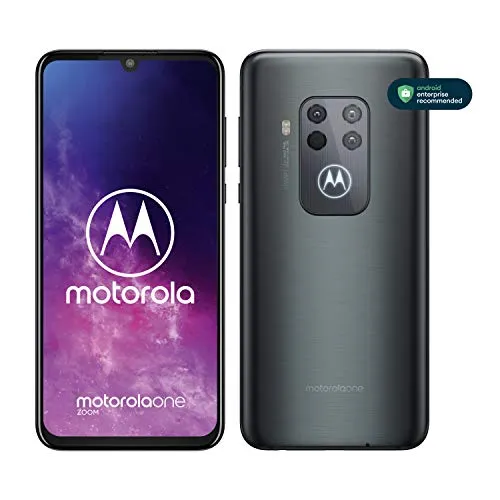 Motorola One Zoom, Smartphone, Quad Camera 48MP, 128GB, Alexa Hands-Free integrato, Batteria 4000 mAh TurboCharge, Display OLED MaxVision 6.4" FHD+, Dual Sim, Android 9 Pie - Grey