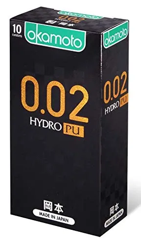 Okamoto 0.02 Hydro Poliuretano Confezione da 10 Preservativi in PU Made in Japan