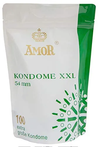 AMOR®"XXL" Confezione da 100 profilattici per un piacere puro, una sensazione naturale ed extra umidità (progettato e testati in Germania)