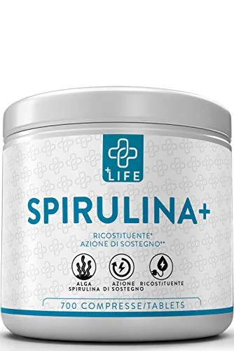 PIULIFE Spirulina+ ● 700 Compresse da 500mg ● Alga Naturale in Polvere Essiccata a Freddo ● Ricca di Clorofilla, Proteine, Aminoacidi Essenziali e Vitamine