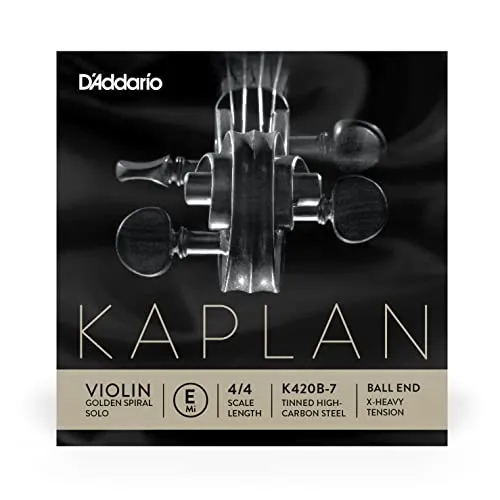 Corda singola MI D'Addario Kaplan per violino, con pallino finale, scala 4/4, tensione extra forte