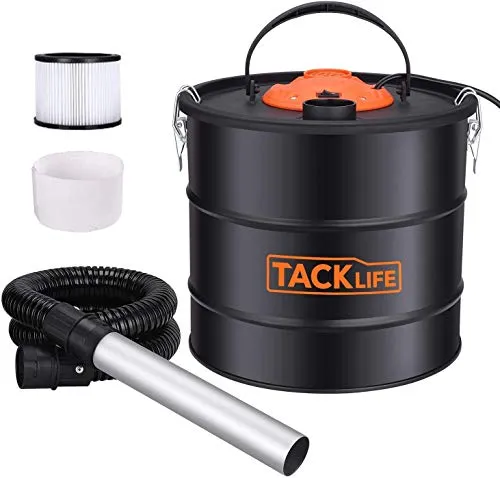 TACKLIFE Aspiracenere Elettrico, 800W Aspirazione e soffiaggio potenti con Una capacità Leggera di 18L, collecteur de cendres, idéal pour Foyer, cheminée, poêle, Gril, Foyer