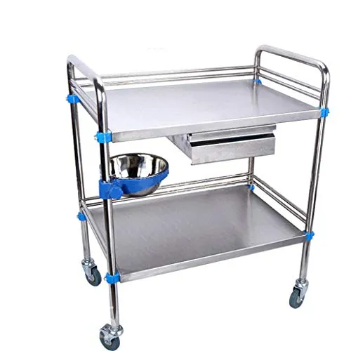 KALO Carrello Portapacchi Carrello in Acciaio Inox, Carrello in Acciaio Inox con cassetti-Carrello Doppio Carrello Carrello Carrello Medicazione Carrello Medico