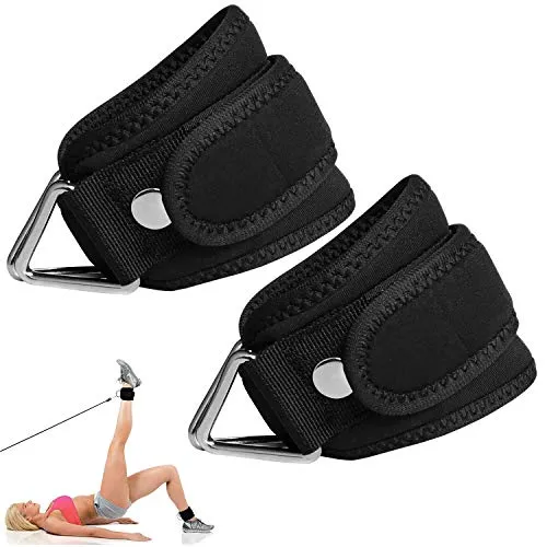 Hossom Cinghie per Caviglia, Cavigliere Fitness Imbottite, Ankle Strap per Allenamento delle Gambe e Workout con attaccamento Cavo | Fitness per Gambe e Sedere Donne Uomini (2Pcs)